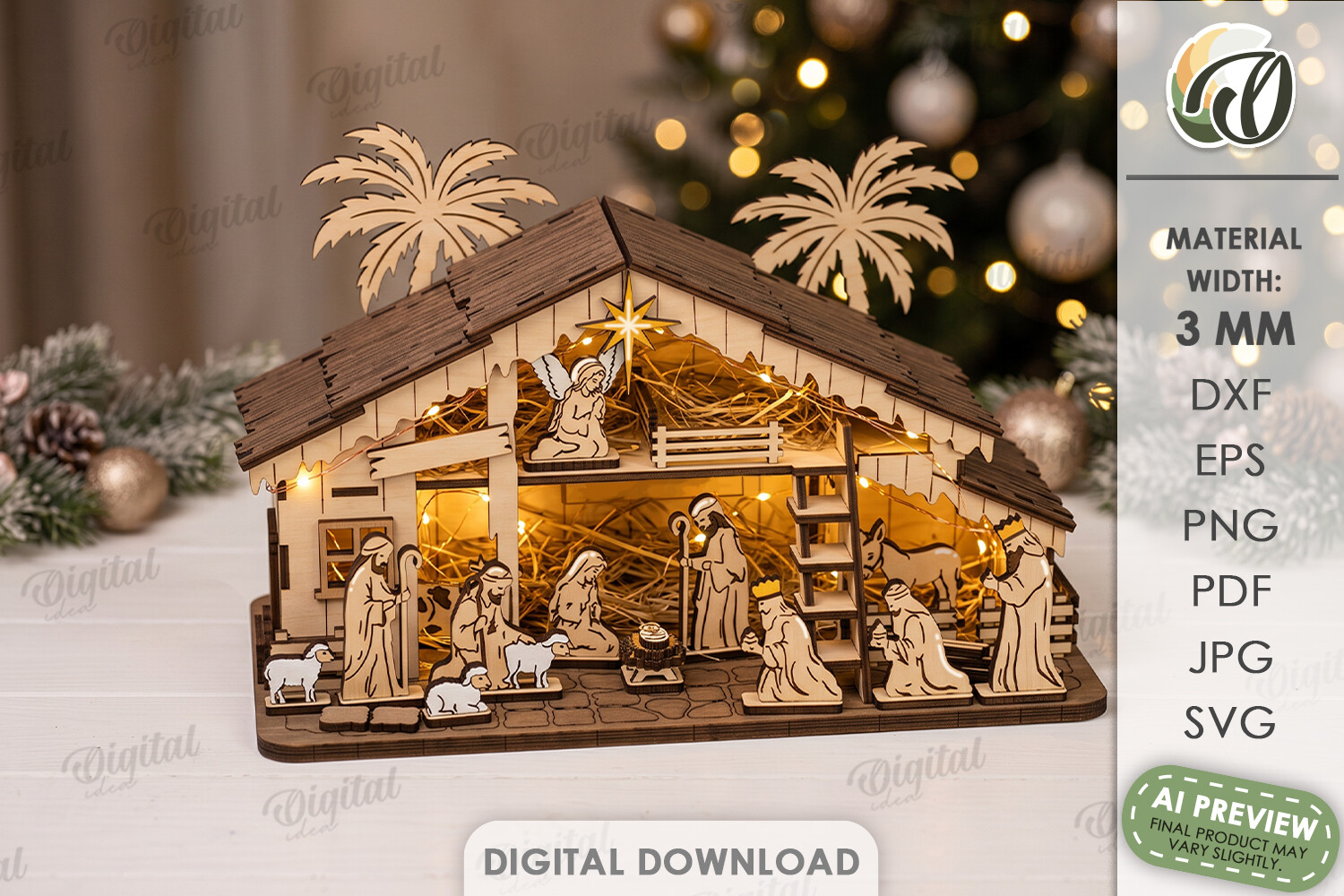 3D Nativity Stand Laser Cut