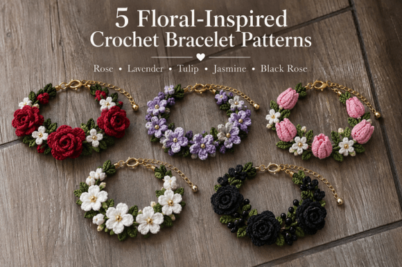 5 Floral Crochet Bracelet Patterns