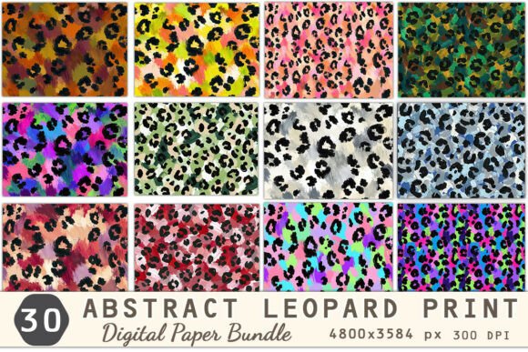 Abstract Leopard Print Digital Paper PNG