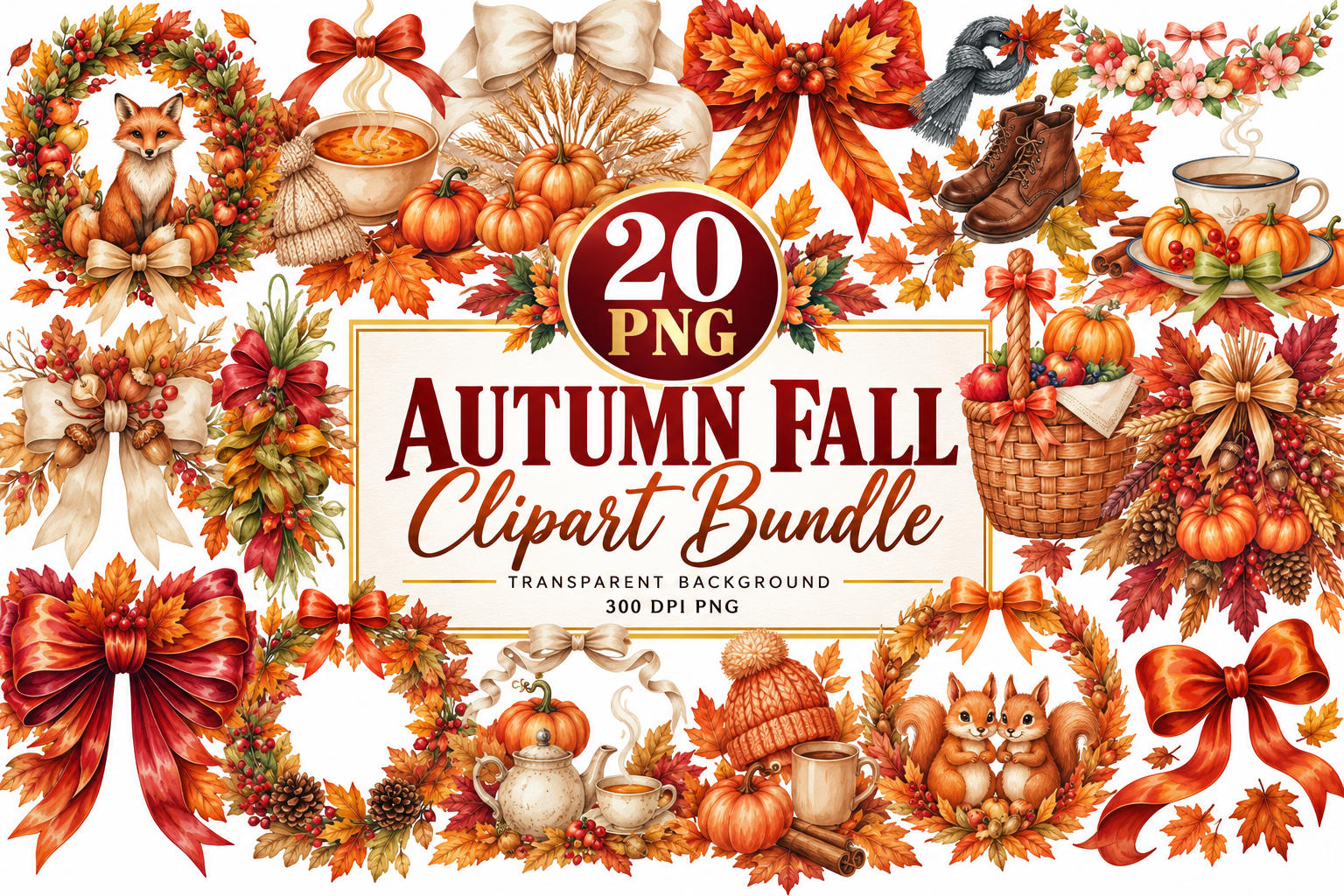 Autumn Fall Clipart Bundle 4