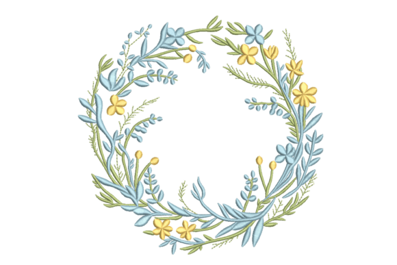 Blue & Yellow Floral Wreath