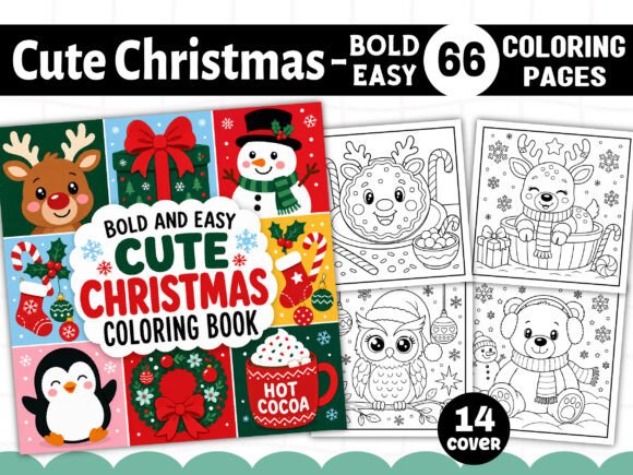 Bold Easy Cute Christmas Coloring Pages