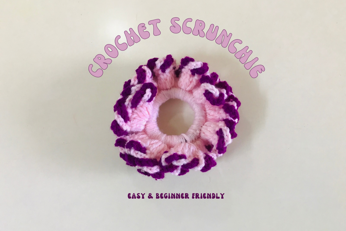 Candy Cane Crochet Scrunchie Pattern