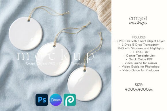 Ceramic Ornament Mockup Set of 3
