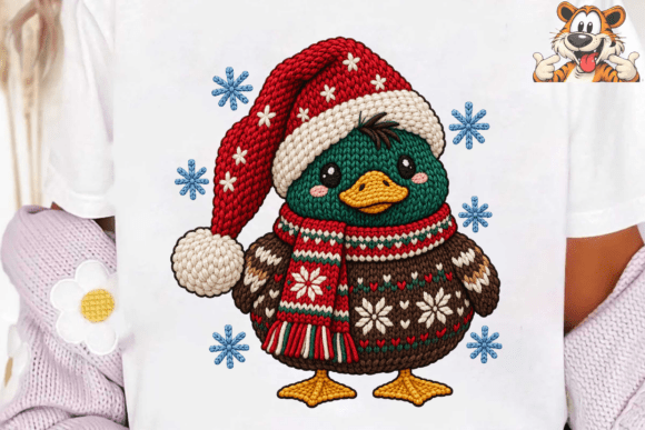 Christmas Duck Santa PNG Shirt Design