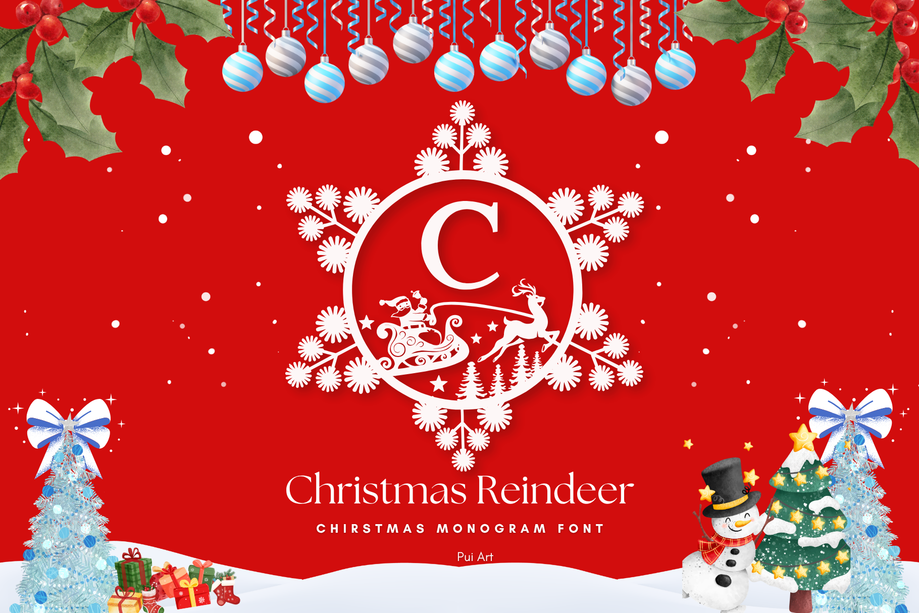 Christmas Reindeer Monogram