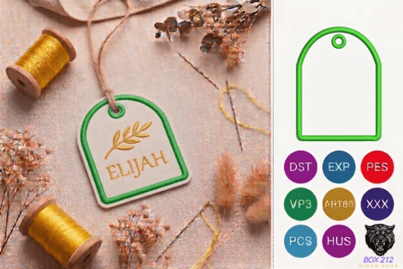 Classic Bag Tag Embroidery Design