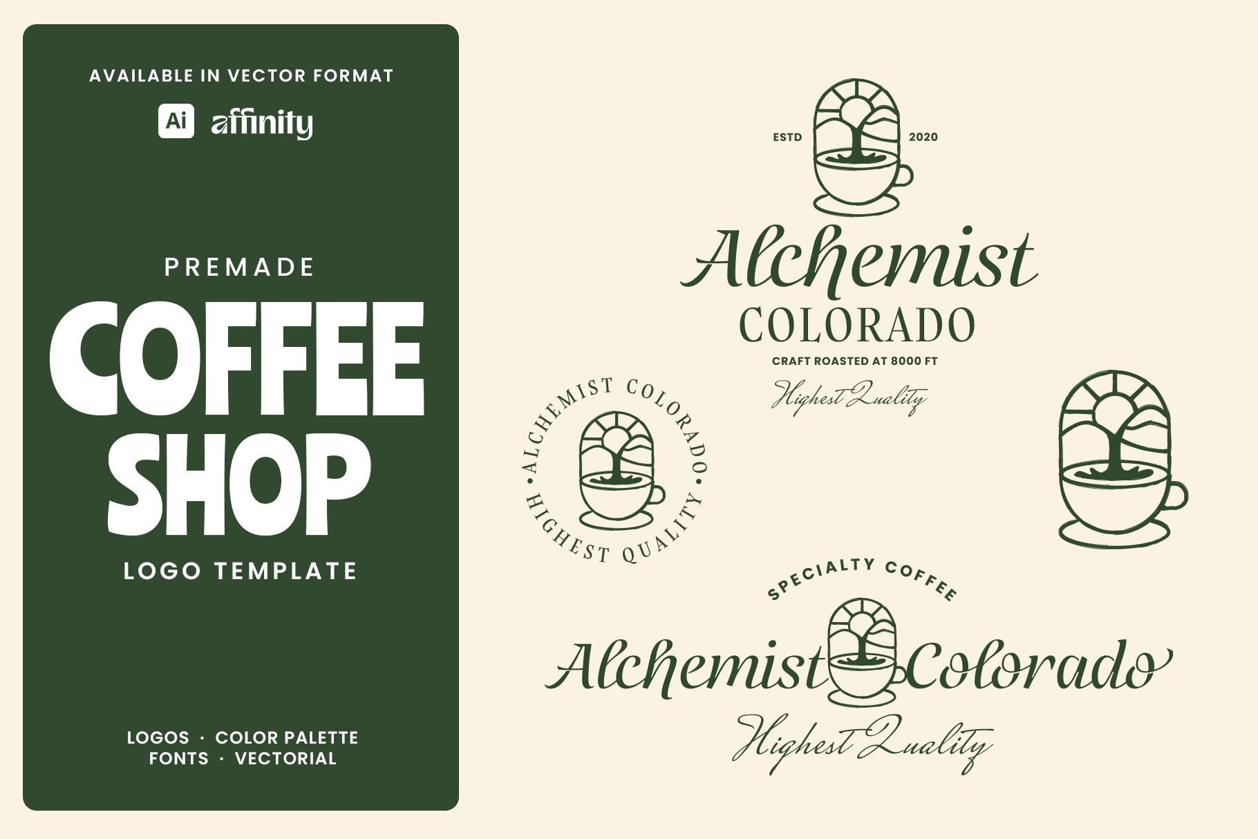 Coffee Waterfall Logo Template