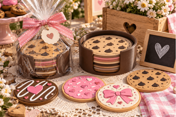 Cookie Cup Coasters & Holder 3D Print – 3MF & STL Files - Image 3