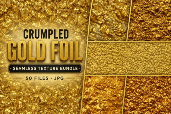 Crumpled Gold Foil Seamless Texture