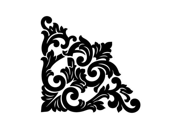 Curved Luxury Decorative Corner SVG Cut