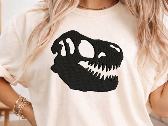 Dinosaur Skull Embroidery Design