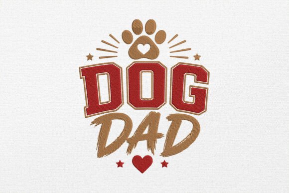 Dog Dad Embroidery Design