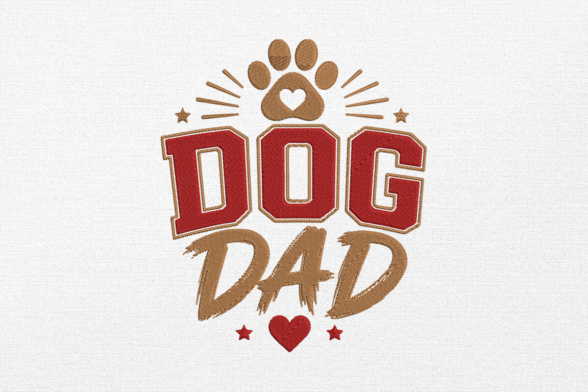 Dog Dad Embroidery Design