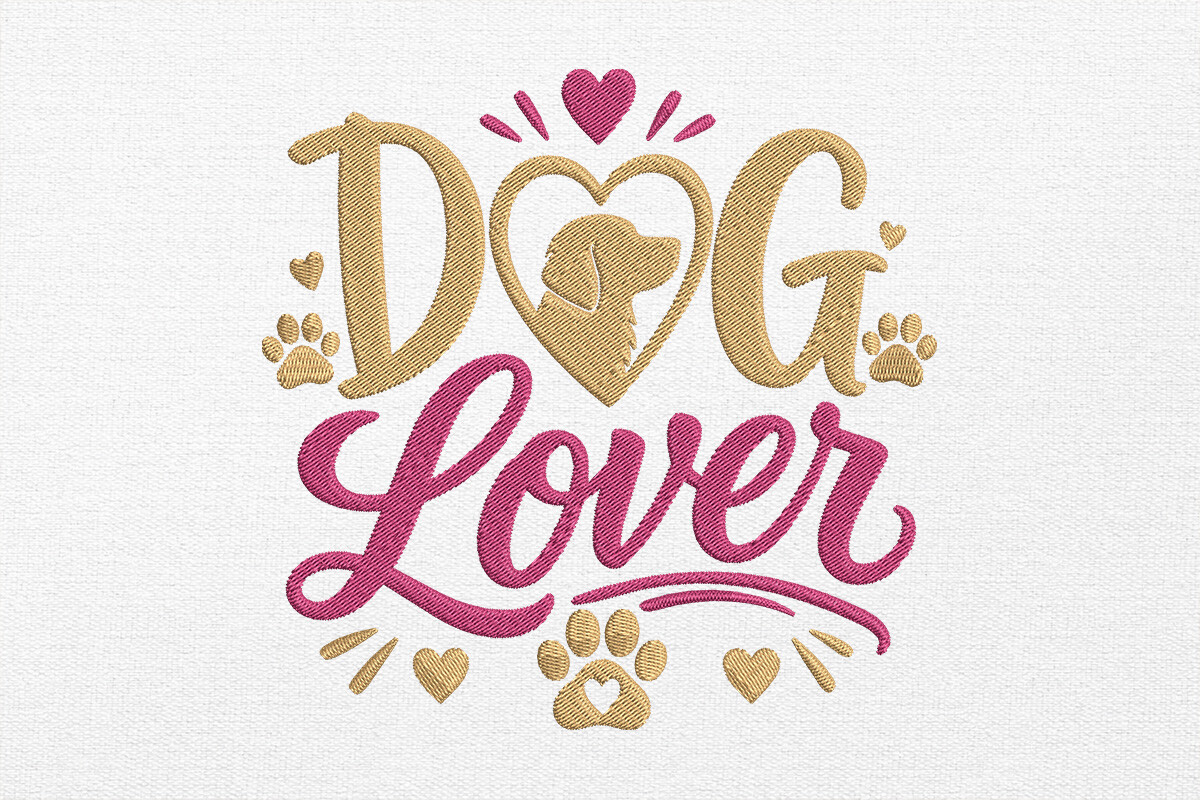 Dog Lover Embroidery Design