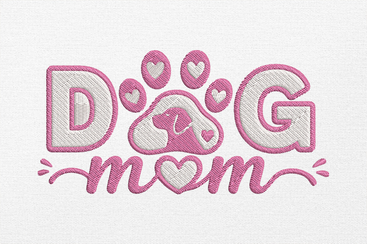 Dog Mom Embroidery Design