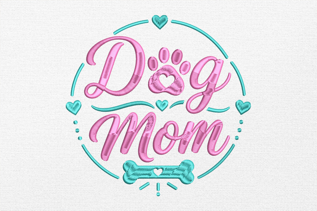 Dog Mom Embroidery Design