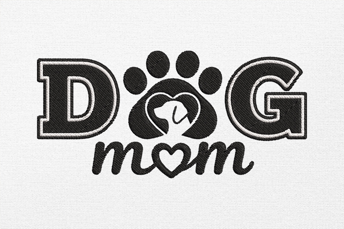 Dog Mom Embroidery Design
