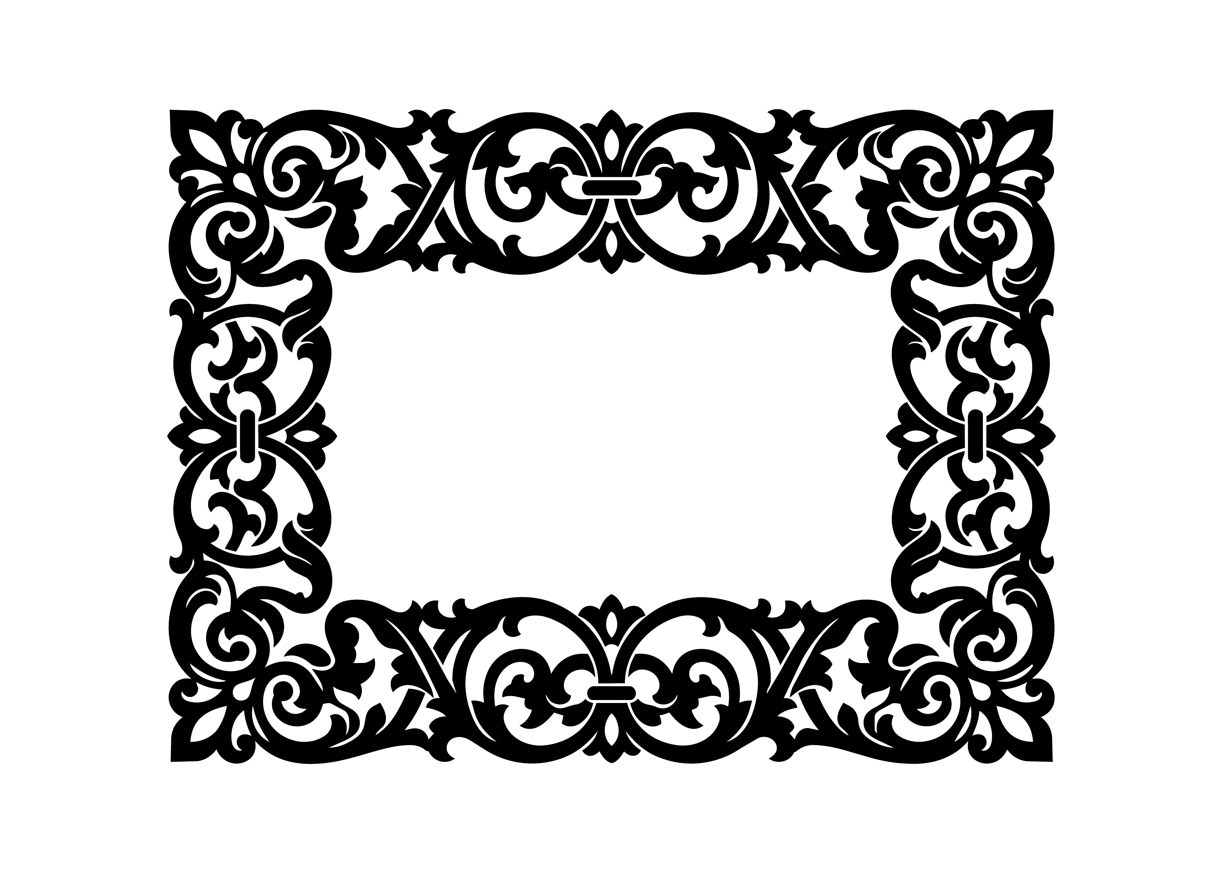 Elegant Ornate Border Design SVG Cut