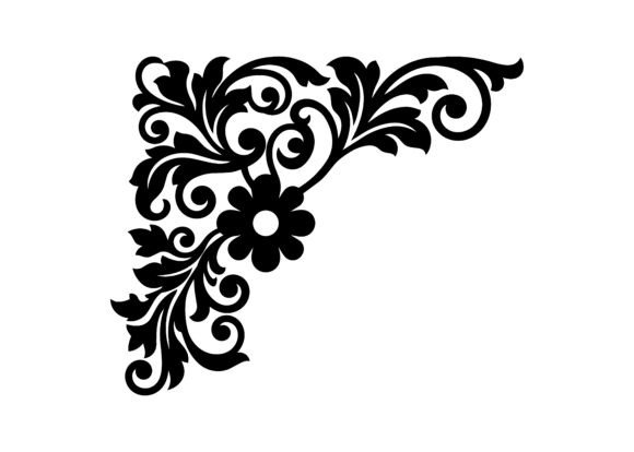Elite Ornate Floral Corner Deco SVG Cut
