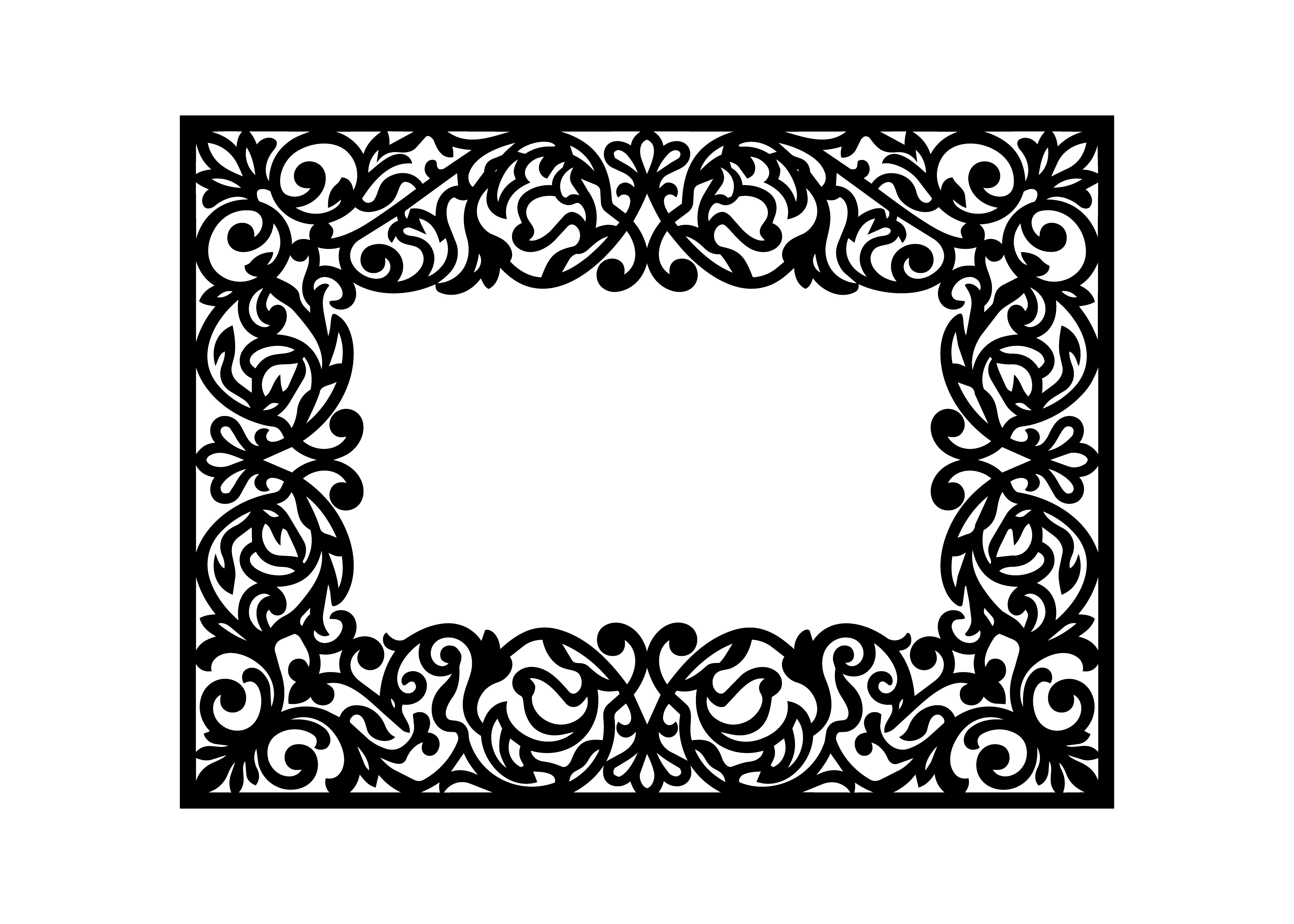 Filigree Ornate Border Design SVG Cut