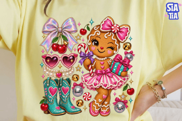 Gingerbread Girl Christmas PNG Sublimation