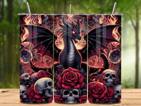 Gothic Dragon 20oz Skinny Tumbler Wrap