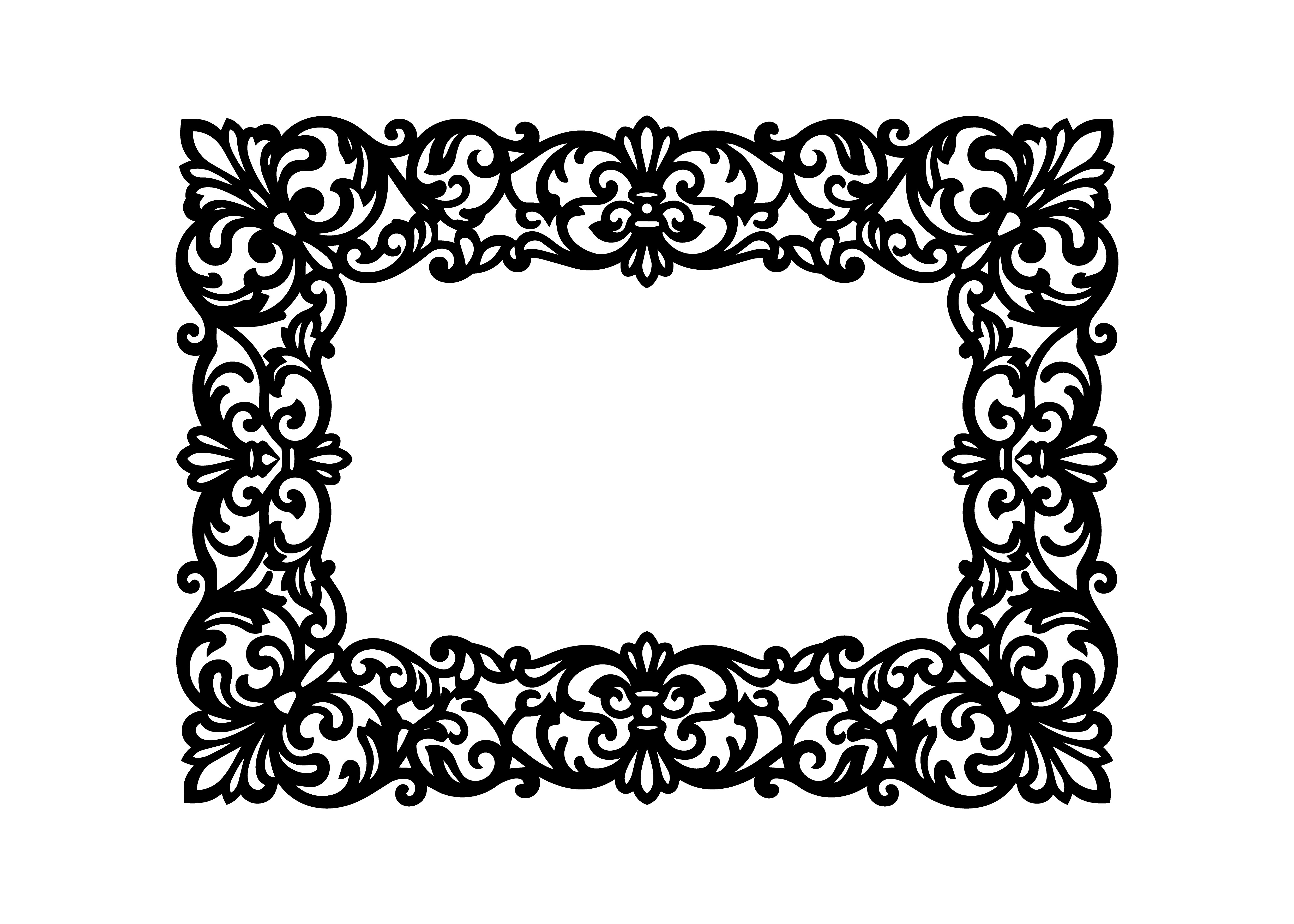 Grand Ornate Border Design SVG Cut