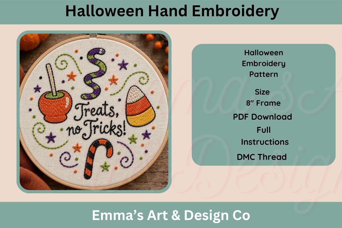 Halloween Hand Embroidery Pattern