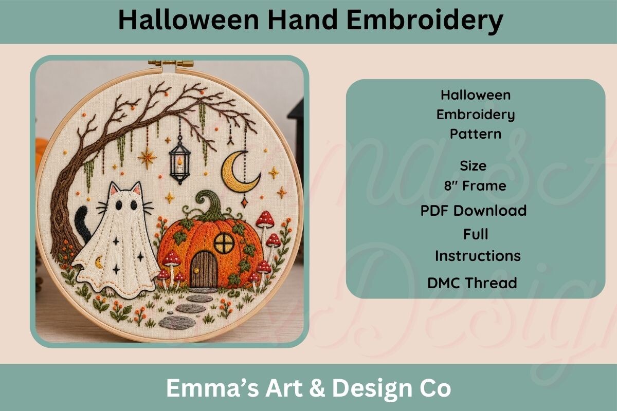 Halloween Hand Embroidery Pattern