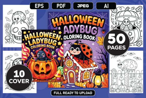 Halloween Ladybug Coloring Book for Kids