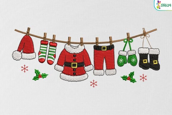 Hanging Christmas Santa Clothesline