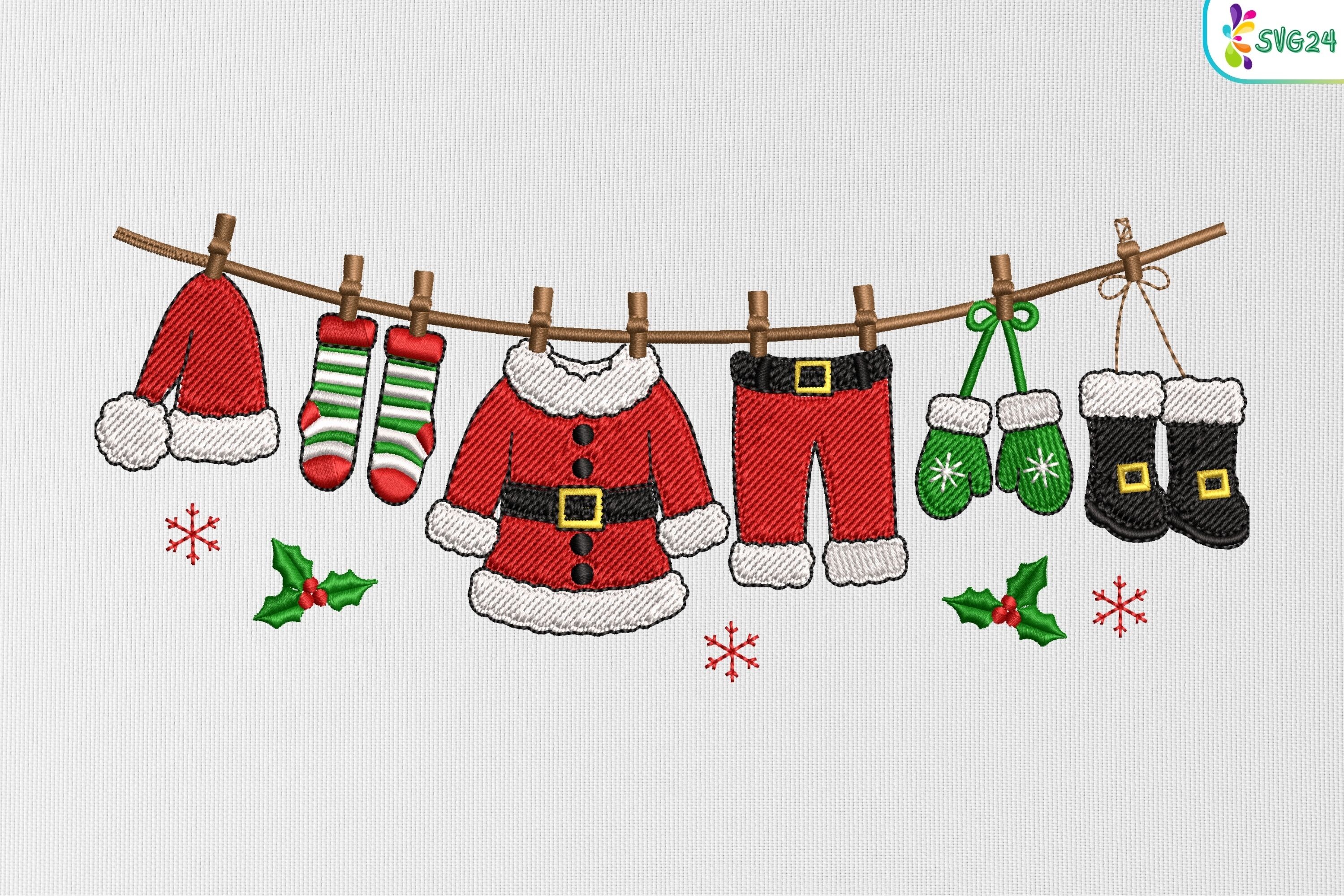Hanging Christmas Santa Clothesline