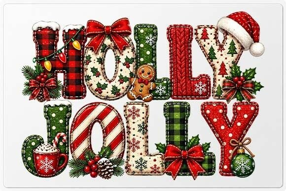 Holly Jolly Christmas Word Art