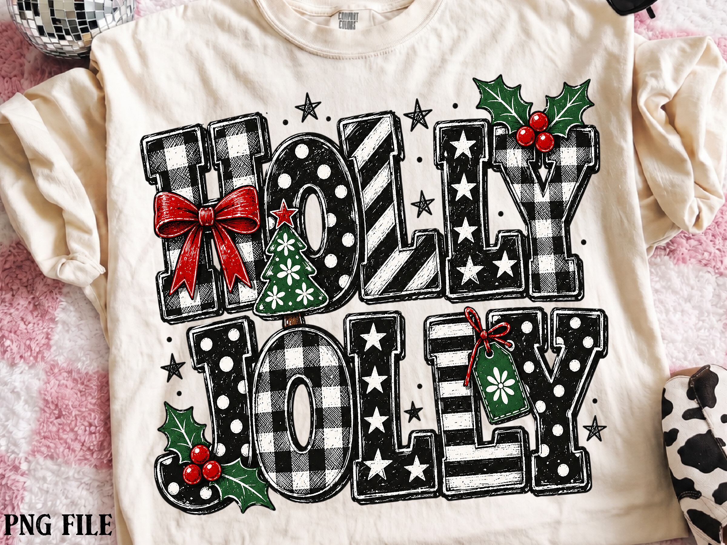 Holy Jolly Plaid Christmas PNG