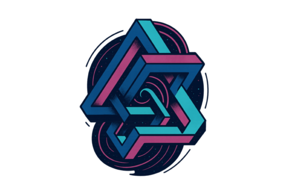 Impossible Geometry Synthwave Sacred PNG