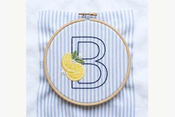 Lemon Slice Letter Embroidery Pattern