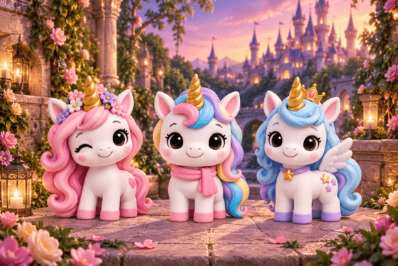 Magical Unicorn 3D Print STL Collection - Chibi Fantasy Model Files for 3D Printing - Image 2