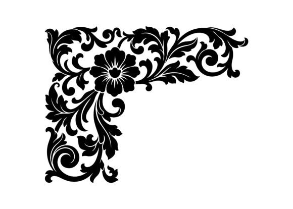Modern Ornate Floral Corner SVG Cut