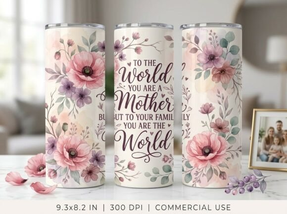 Mom Mother 20oz 40oz Tumbler Wrap PNG