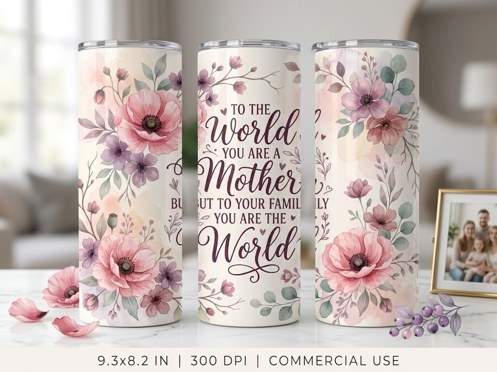 Mom Mother 20oz 40oz Tumbler Wrap PNG