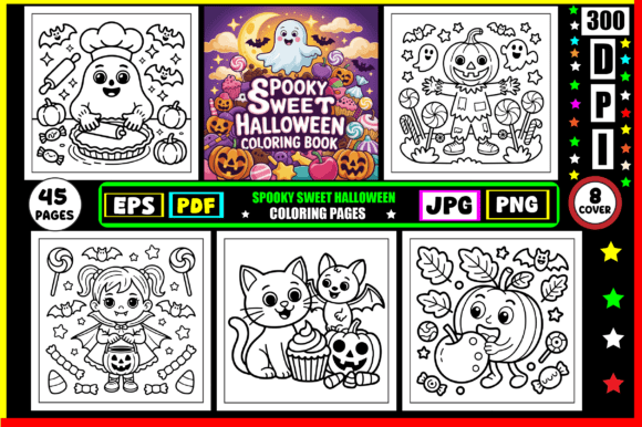 SPOOKY SWEET HALLOWEEN Coloring Pages