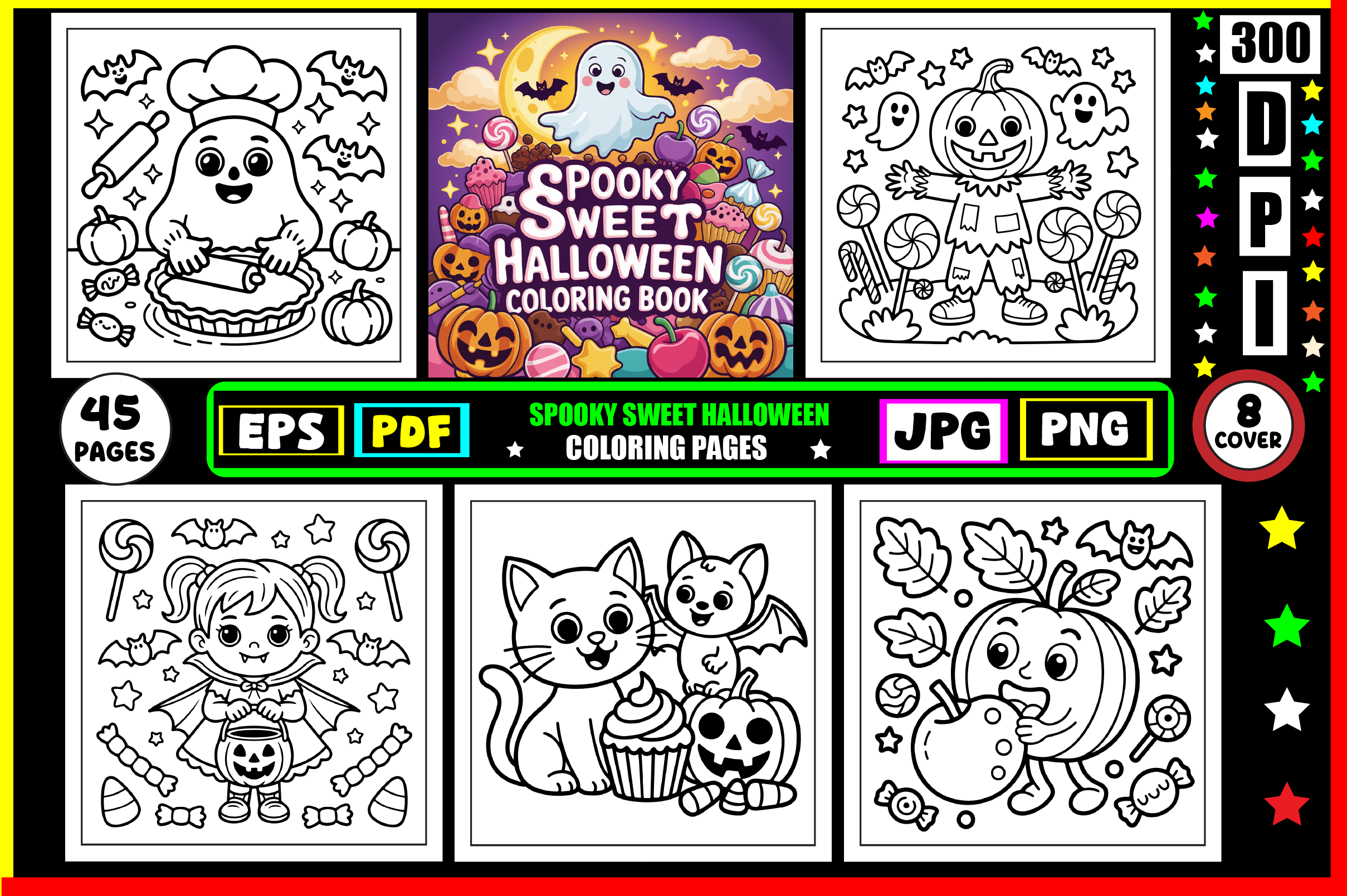 SPOOKY SWEET HALLOWEEN Coloring Pages