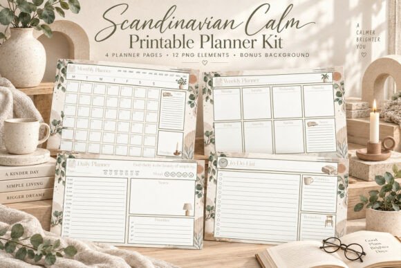 Scandinavian Calm Printable Planner