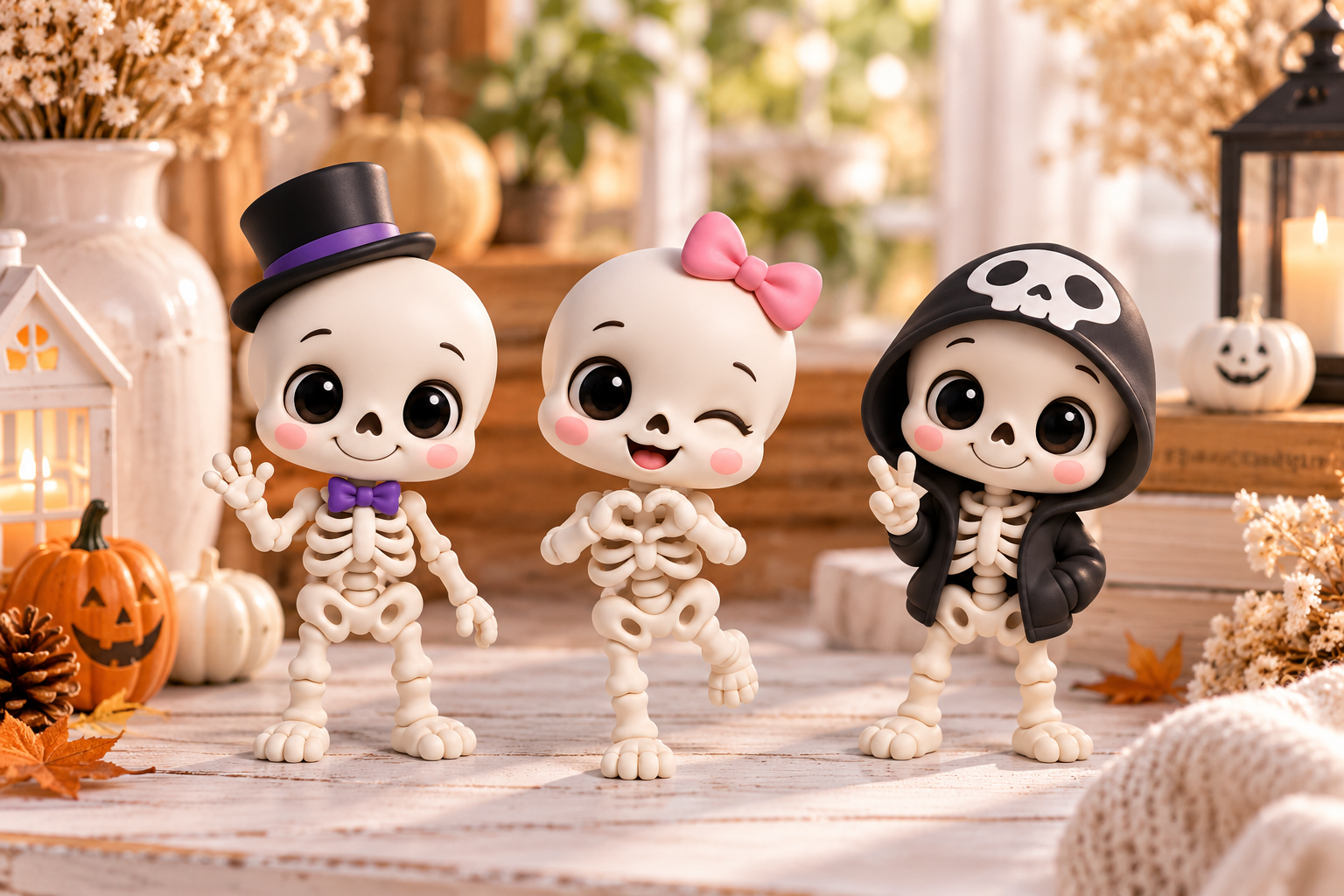 Skeleton Figurine 3D Print STL - Gothic Halloween Decor Model - Image 4