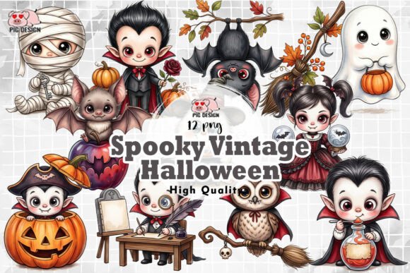 Spooky Vintage Halloween Clipart