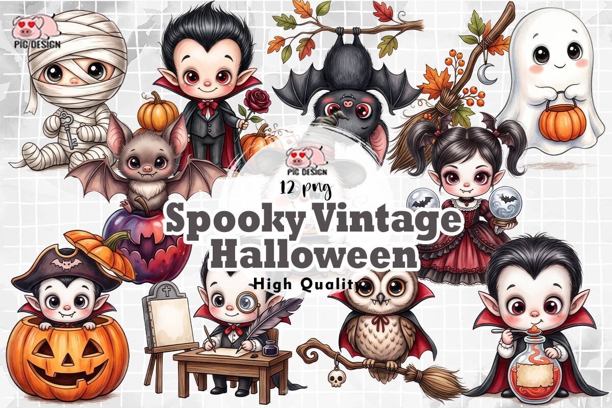Spooky Vintage Halloween Clipart