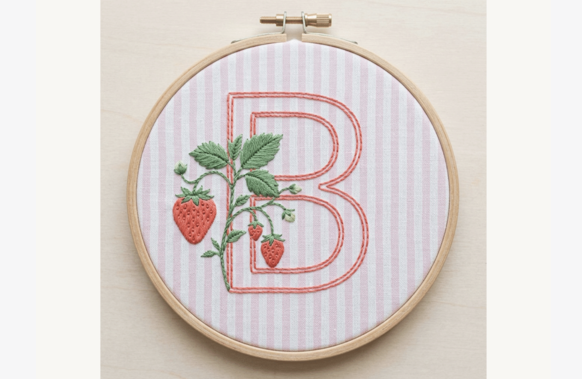 Strawberry Vine Embroidery Pattern