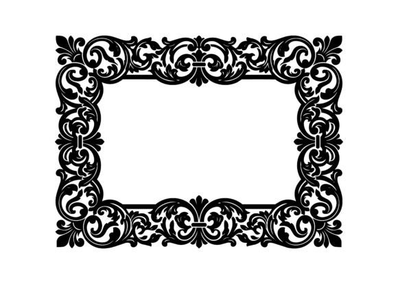 Symmetric Ornate Border Design SVG Cut
