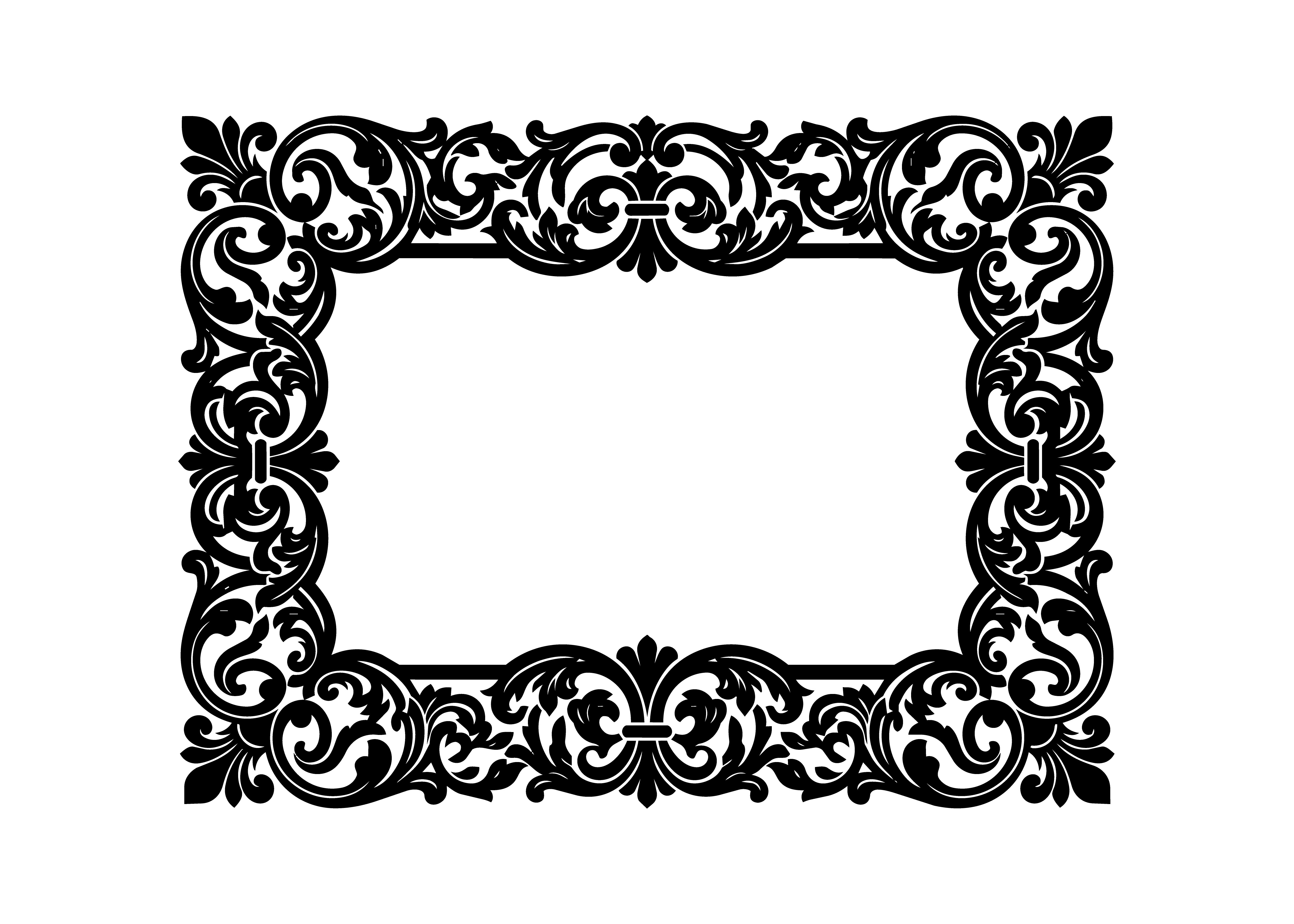Symmetric Ornate Border Design SVG Cut